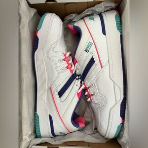 K-SWISS - Match Rival - 07154-189-M - WHIT/BLUTURQ/FLUOPNK - Size 10 Men's Shoes